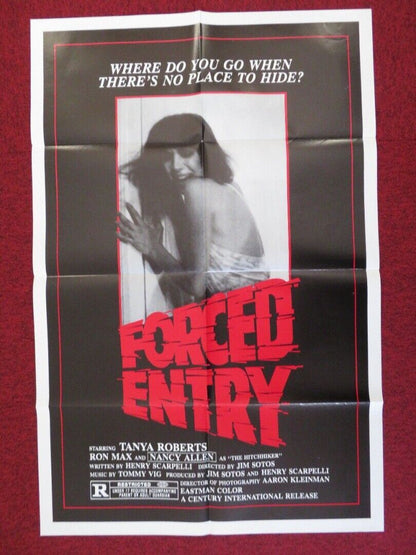 FORCED ENTRY / The Last Victim FOLDED US ONE SHEET POSTER TANYA ROBERTS 1976