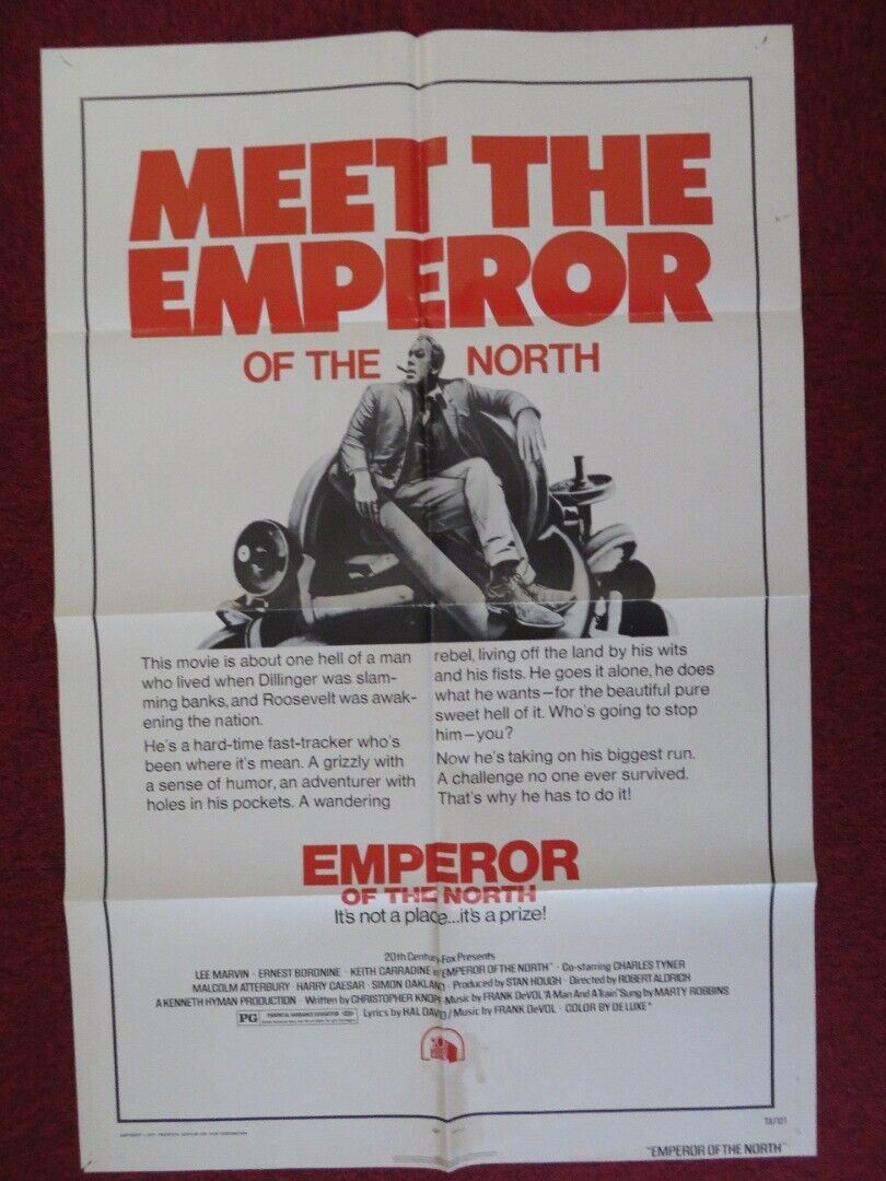 EMPEROR OF THE NORTH FOLDED US ONE SHEET POSTER LEE MARVIN ERNEST BORGNINE 1973