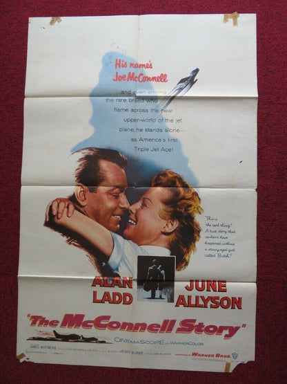 MCCONNEL STORY FOLDED US ONE SHEET POSTER ALAN LADD JUNE ALLYSON 1955