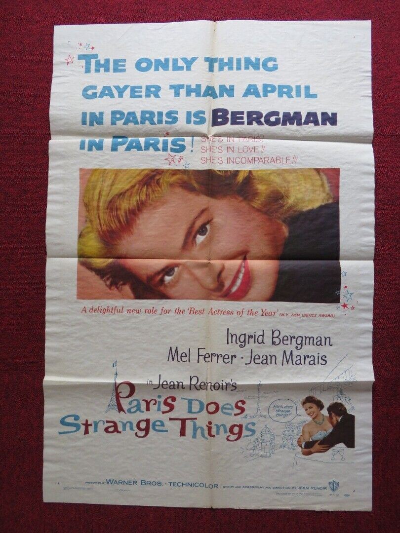 PARIS DOES STRANGE THINGS / ELENA AND HER MEN FOLDED US ONE SHEET POSTER 1957