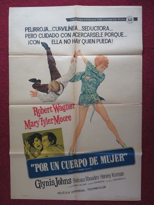 DON'T JUST STAND THERE FOLDED ARGENTINA ONE SHEET POSTER ROBERT WAGNER MARY 1968