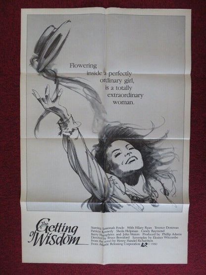 THE GETTING OF WISDOM ONE FOLDED US ONE SHEET POSTER SUSANNAH FOWLE 1980