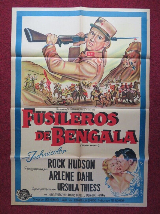 BENGAL BRIGADE FOLDED ARGENTINA ONE SHEET POSTER ROCK HUDSON ARLENE DAHL