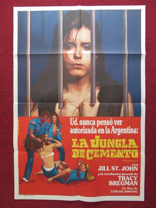 THE CONCRETE JUNGLE FOLDED ARGENTINA ONE SHEET POSTER JILL ST JOHN 1982