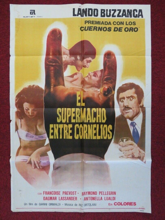 UN CASO DI COSCIENZA FOLDED ARGENTINA ONE SHEET POSTER LANDO BUZZANCA 1970