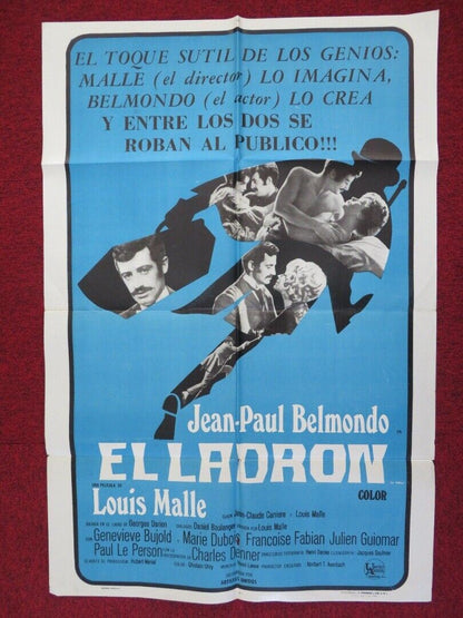 THE THIEF OF PARIS FOLDED ARGENTINA ONE SHEET POSTER JEAN PAUL BELMONDO 1967