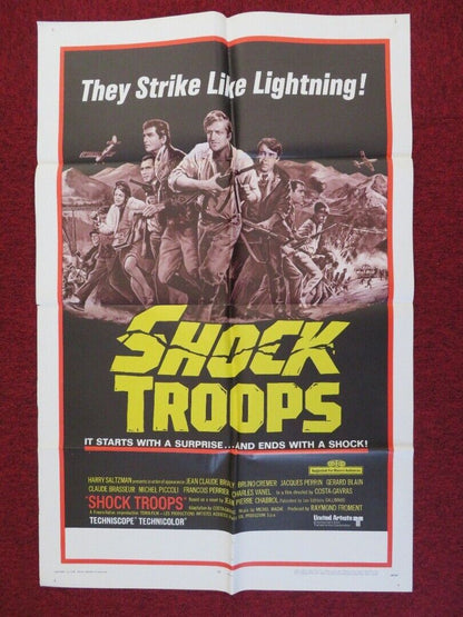 SHOCK TROOPS ONE FOLDED US ONE SHEET POSTER CHARLES VANEL BRUNO CREMER 1968