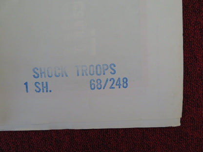 SHOCK TROOPS ONE FOLDED US ONE SHEET POSTER CHARLES VANEL BRUNO CREMER 1968