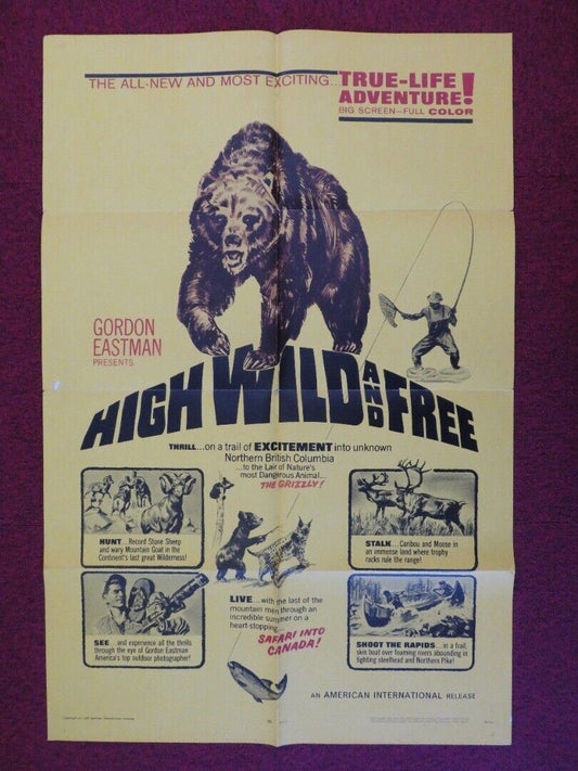 HIGH WILD AND FREE ONE FOLDED US ONE SHEET POSTER GORDON EASTMAN 1968