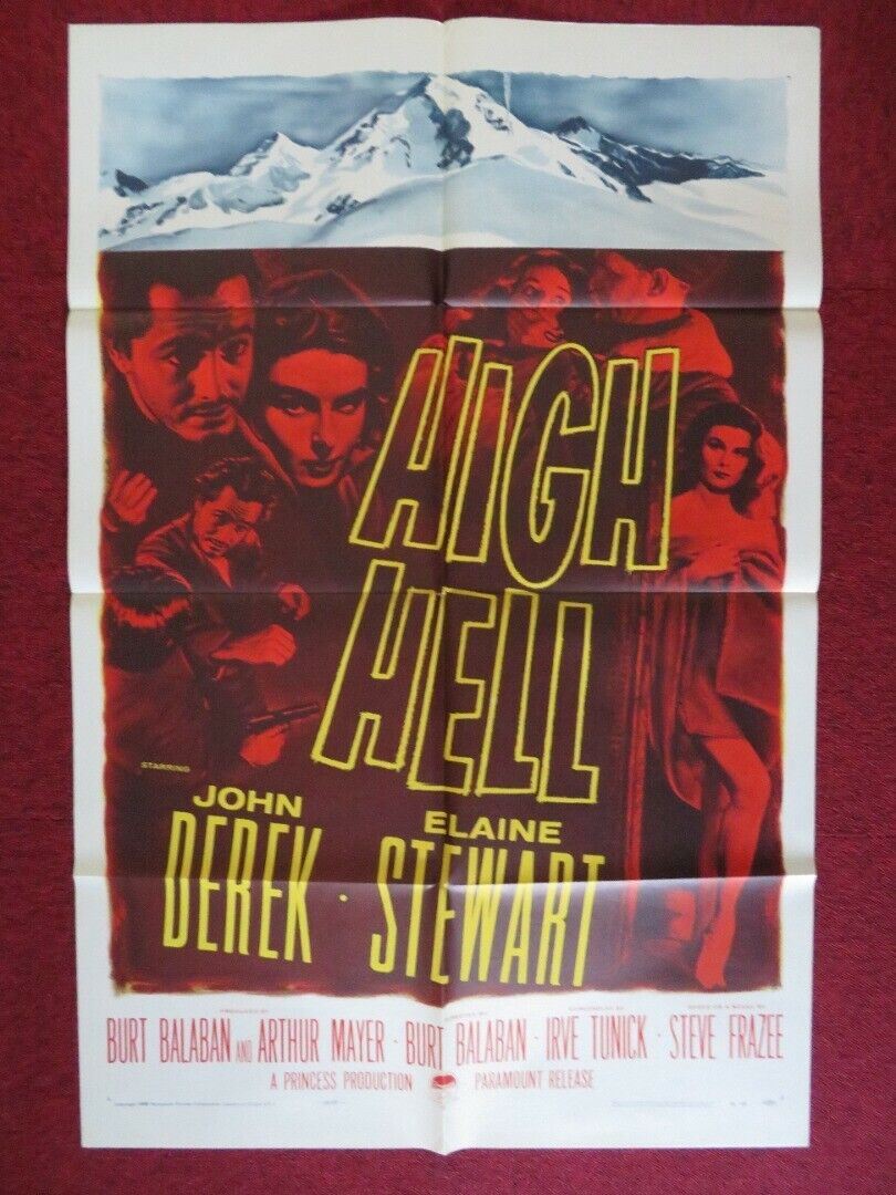 HIGH HELL ONE FOLDED US ONE SHEET POSTER JOHN DEREK ELAINE STEWART 1958