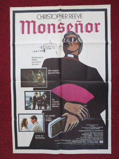 MONSIGNOR ARGENTINA FOLDED ONE SHEET POSTER CHRISTOPHER REEVE 1982