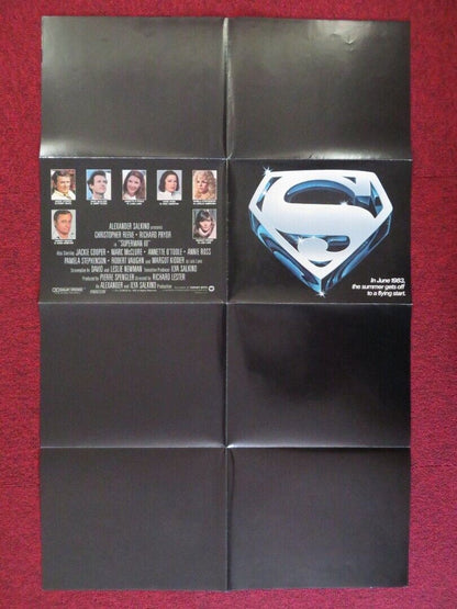 SUPERMAN III- ADVANCE ONE FOLDED US ONE SHEET POSTER  CHRISTOPHER REEVE 1982