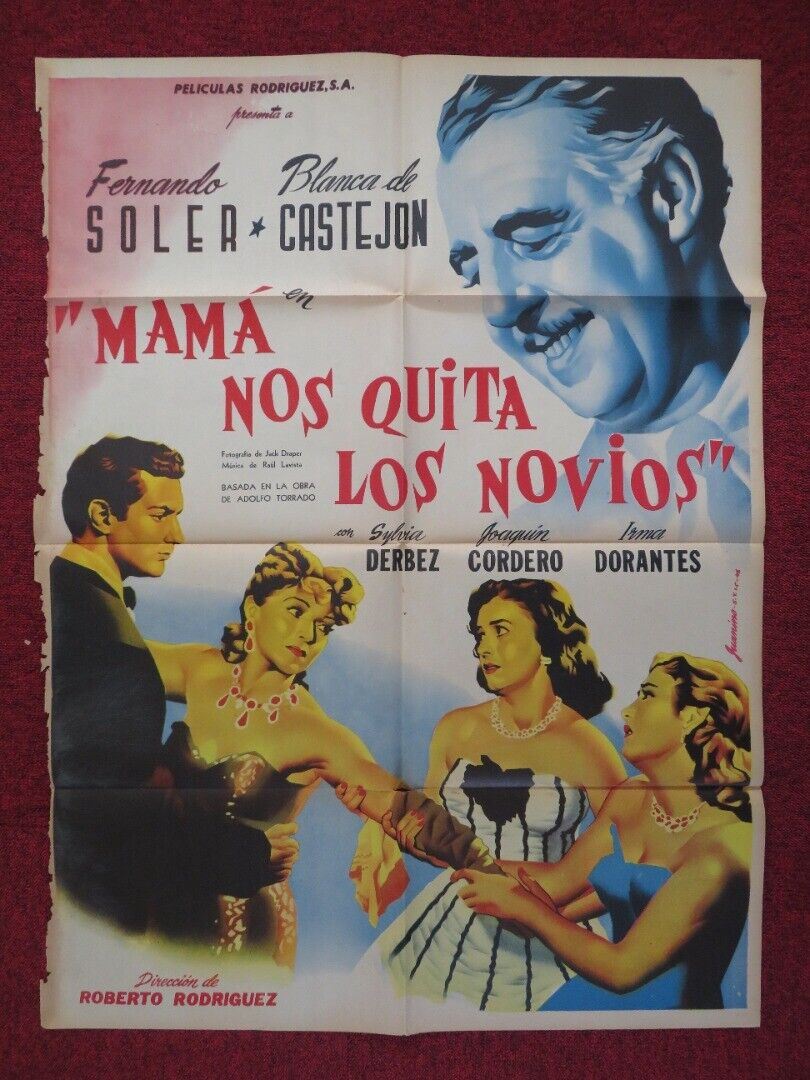 MAMA NOS QUITA LOS NOVIOS MEXICO FOLDED ONE SHEET POSTER 27" x 37" 1952