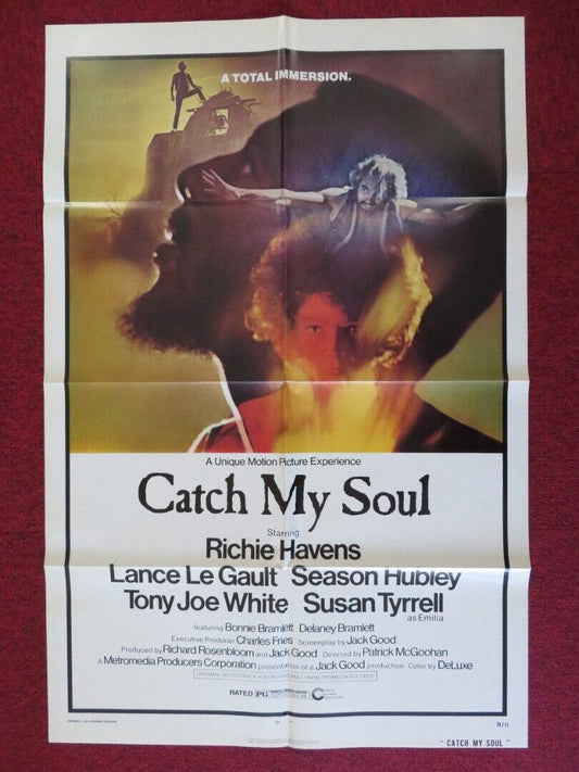 CATCH MY SOUL ONE FOLDED US ONE SHEET POSTER RICHIE HAVENS SUSAN TYRRELL 1974