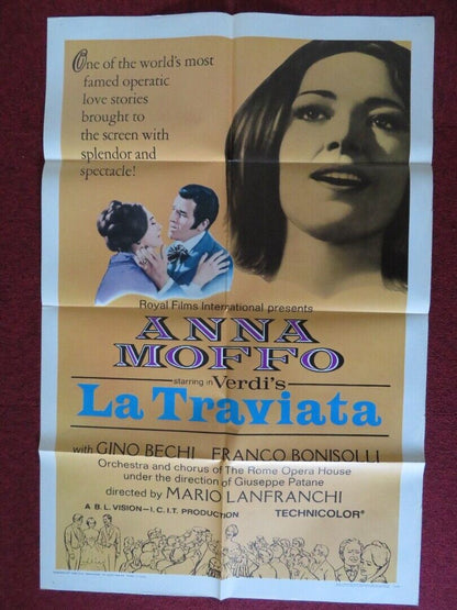 LA TRAVIATA  ONE FOLDED US ONE SHEET POSTER ANNA MOFFO GINO BECHI 1967