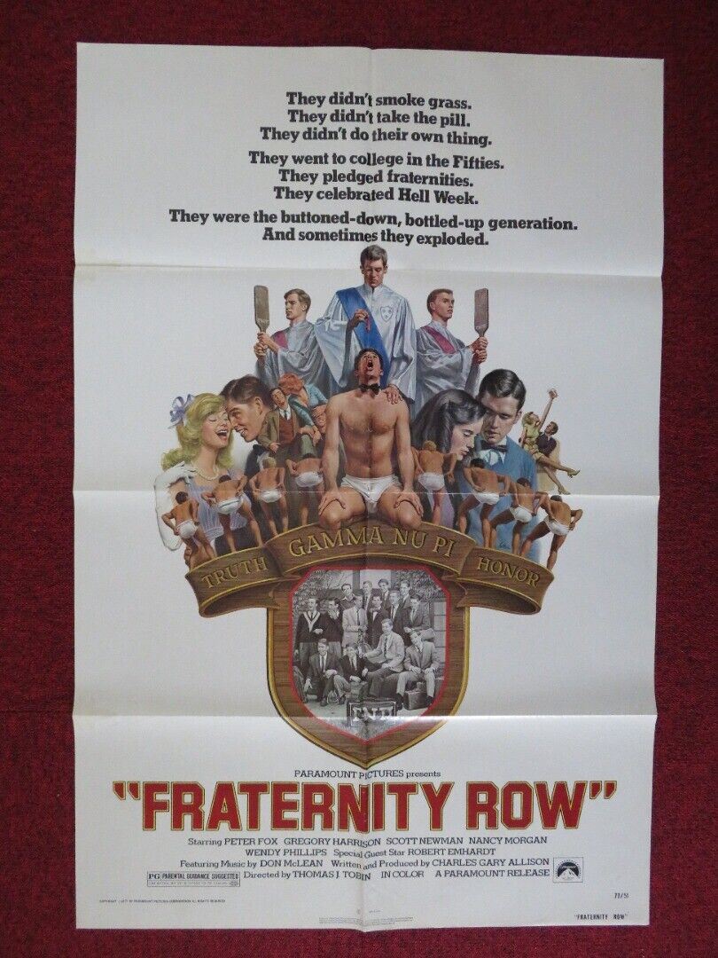 FRATERNITY ROW FOLDED U.S ONE SHEET POSTER ANGELA ABER SCOTT BROWN 1977