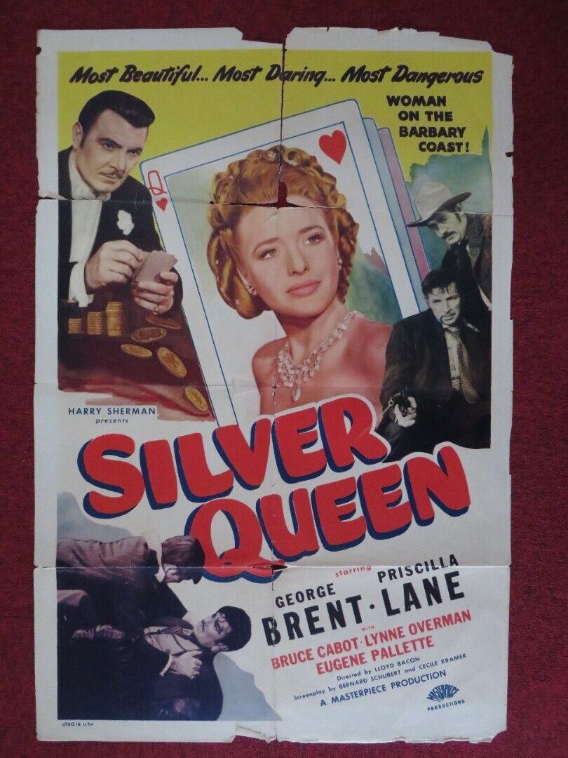 SILVER QUEEN FOLDED U.S ONE SHEET POSTER GEORGE BRENT PRISCILLA LANE 1942