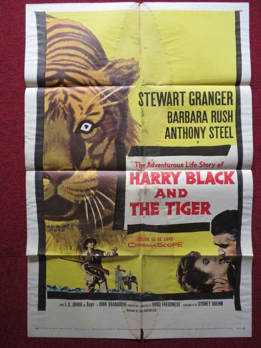 HARRY BLACK AND THE TIGER FOLDED U.S ONE SHEET POSTER STEWART GRANGER 1958