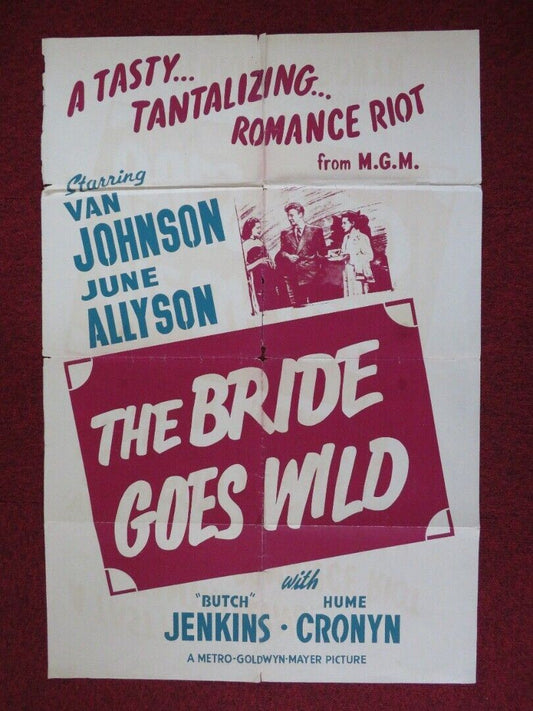 THE BRIDE GOES WILD FOLDED U.S ONE SHEET POSTER VAN JOHNSON JUNE ALLYSON 1948