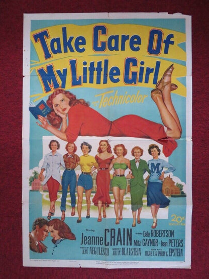 TAKE CARE OF MY LITTLE GIRL FOLDED U.S ONE SHEET POSTER JEANNE CRAIN 1951