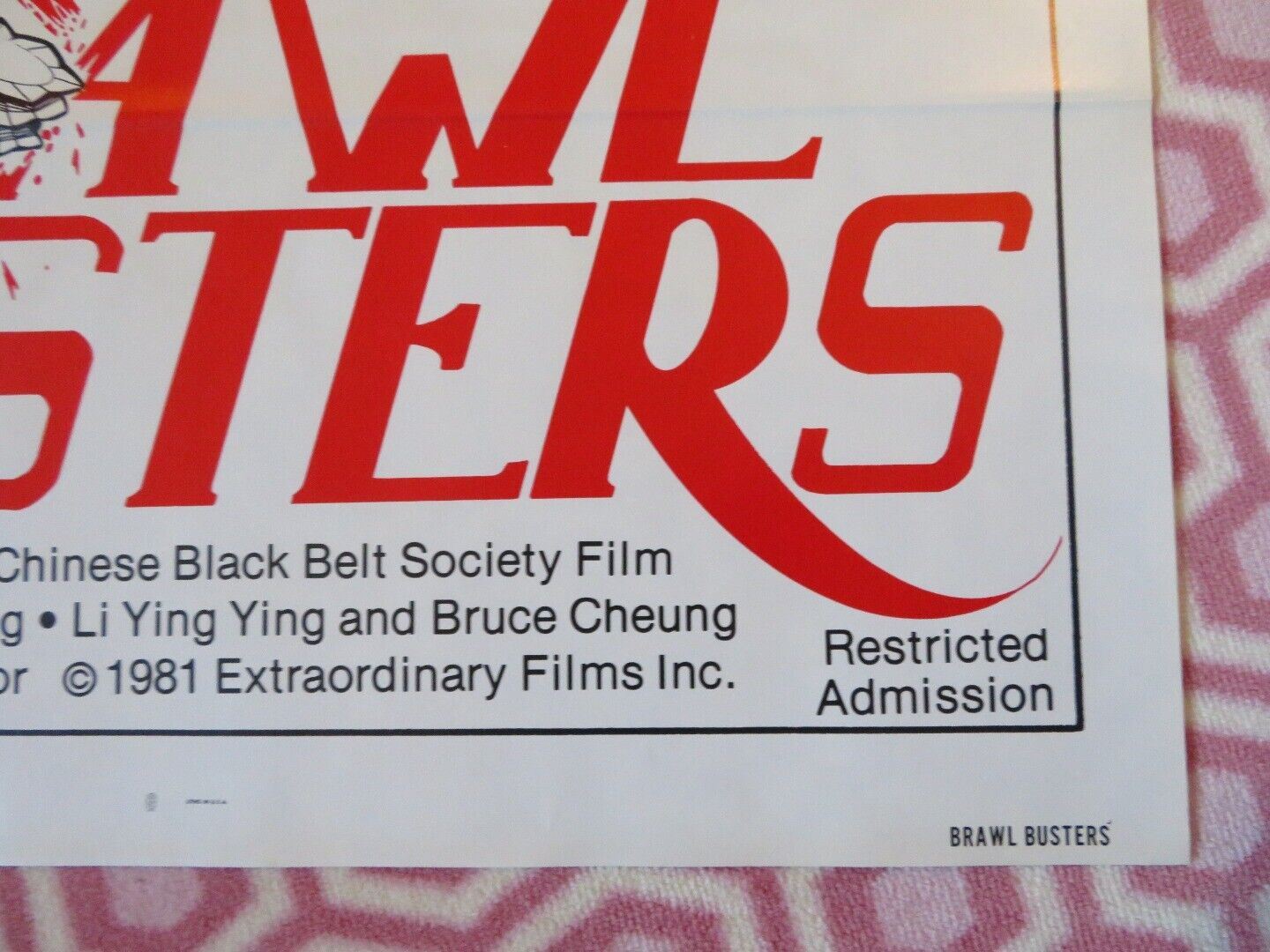 BRAWL BUSTERS US ROLLED POSTER BLACK JACK CHAN 1981/1978