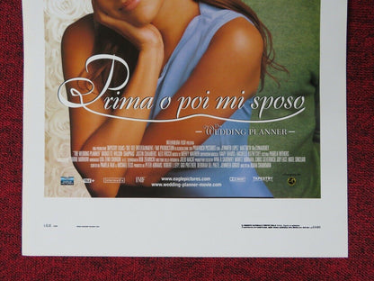 THE WEDDING PLANNER ITALIAN LOCANDINA (27.5"x13") POSTER JENNIFER LOPEZ  2001