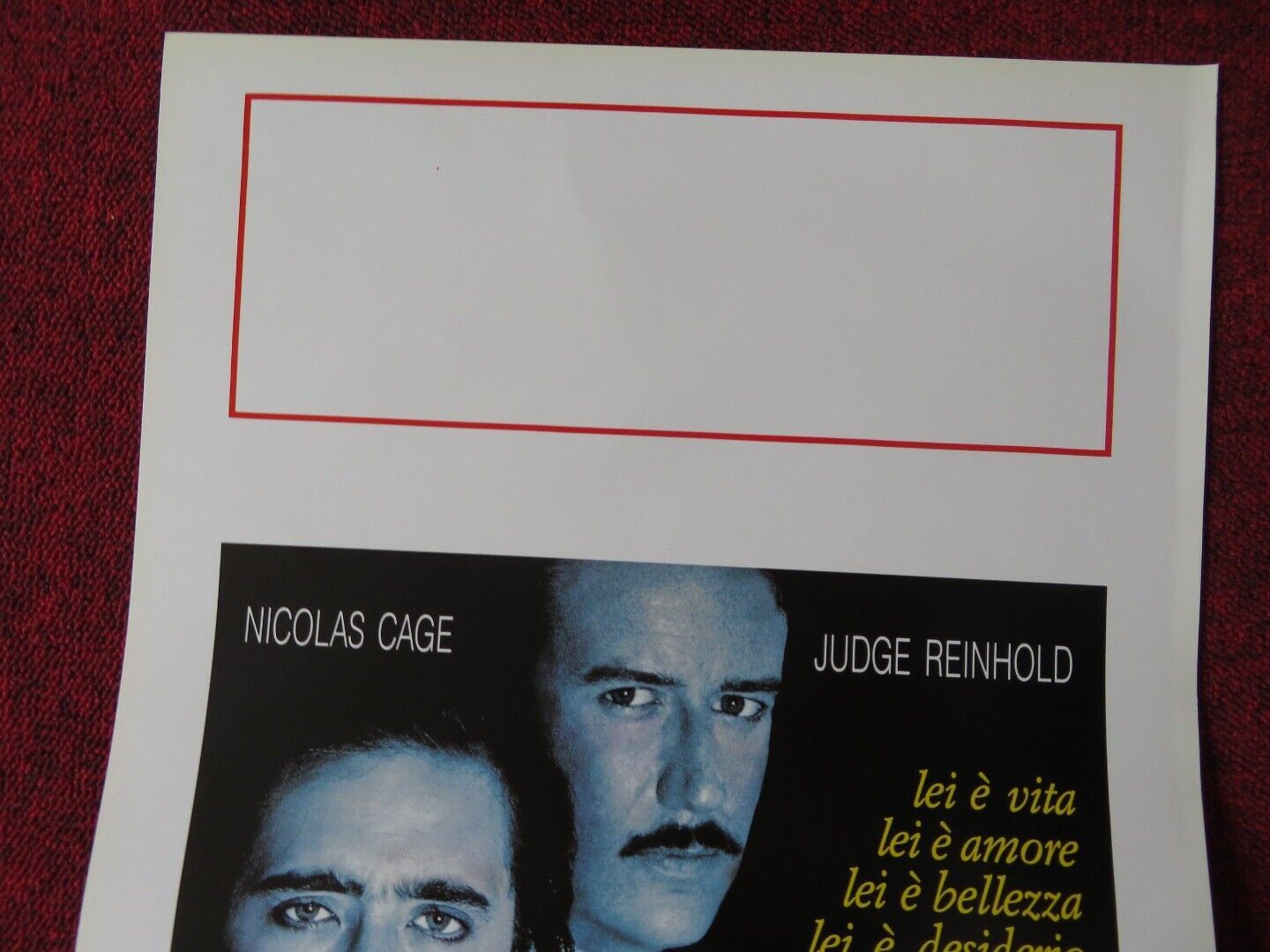 ZANDALEE  ITALIAN LOCANDINA (27.5"x13") POSTER NICOLAS CAGE JUDGE REINHOLD 1991