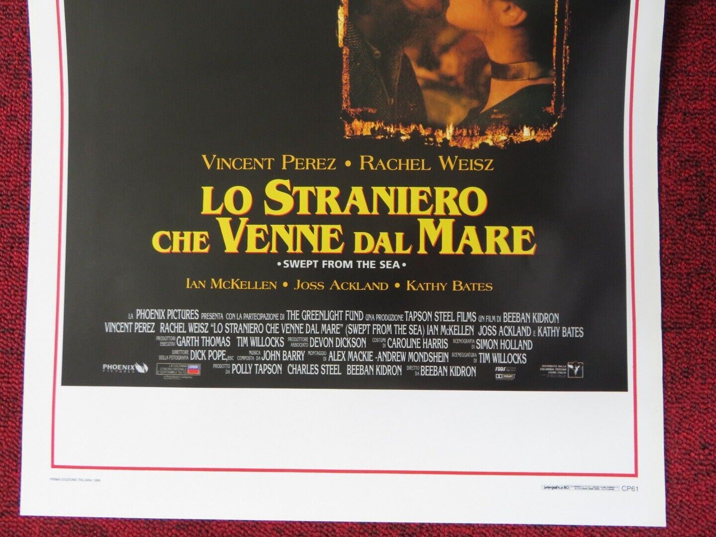 SWEPT FROM THE SEA  ITALIAN LOCANDINA (27.5"x13") POSTER VINCENT PEREZ 1998