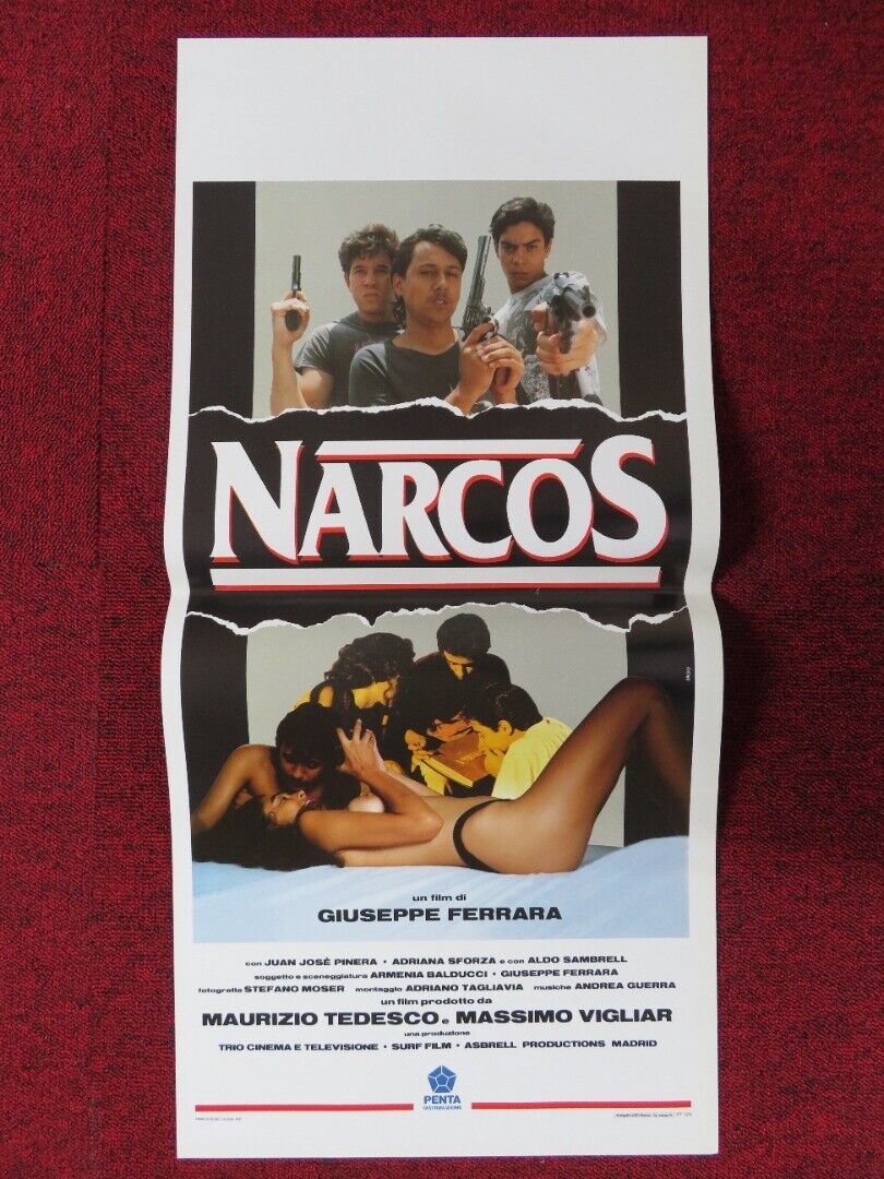 NARCOS  ITALIAN LOCANDINA (27.5"x13") POSTER GIUSEPPE FERRARA 1992