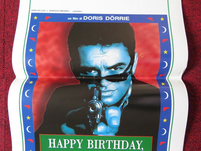 HAPPY BIRTHDAY DETECTIVE ITALIAN LOCANDINA (27.5"x13") POSTER DORIS DORRIE 1992