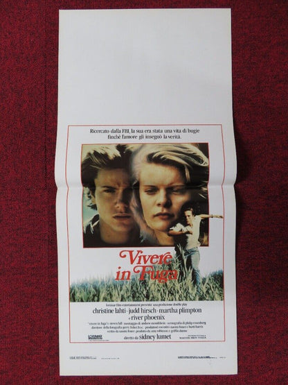 RUNNING ON EMPTY ITALIAN LOCANDINA (27.5"x13") POSTER CHRISTINE LAHTI 1989