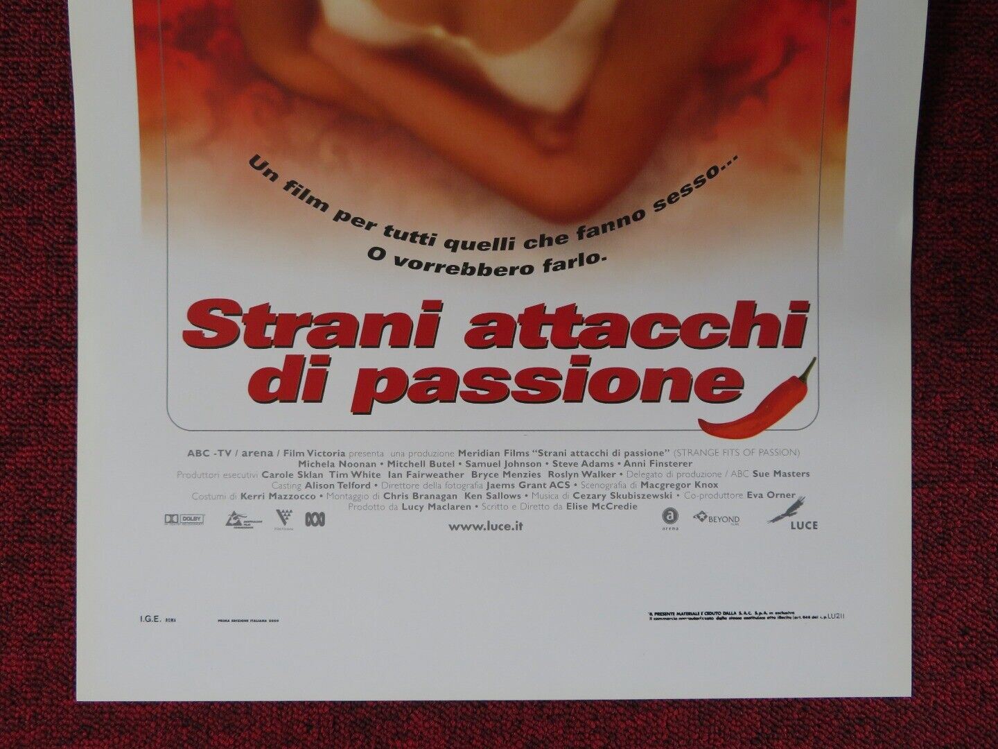 STRANGE FITS OF PASSION  ITALIAN LOCANDINA (27.5"x13") POSTER MICHELA NOONAN '00