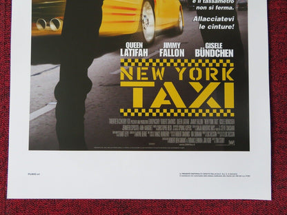 NEW YORK TAXI  ITALIAN LOCANDINA (27.5"x13") POSTER QUEEN LATIFAH J FALLON 2004