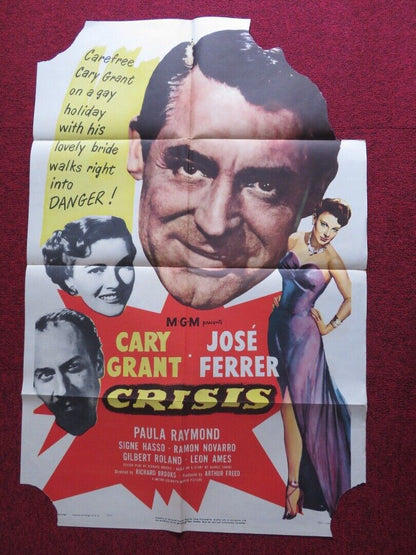 CRISIS FOLDED U.S ONE SHEET POSTER CARY GRANT JOSE FERRER 1950