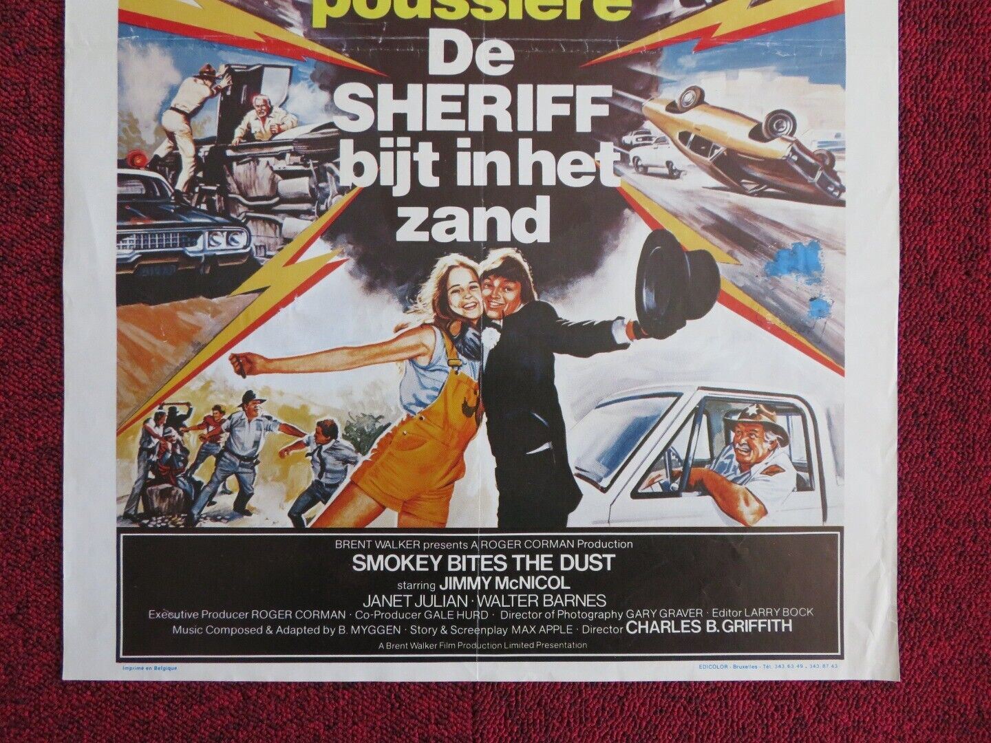 SMOKEY BITES THE DUST BELGIUM POSTER JIMMY MCNICOL JANET JULIAN 1981