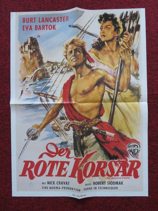 THE CRIMSON PIRATE GERMAN A2 (21.5"x 15.5") POSTER BURT LANCASTER EVA BARTOK