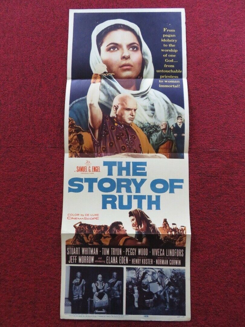 THE STORY OF RUTH FOLDED US INSERT (14"x 36") POSTER STUART WHITMAN 1960