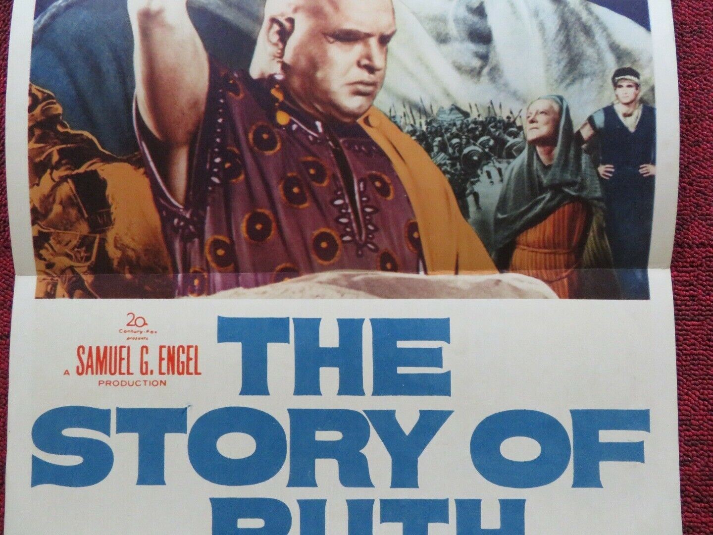 THE STORY OF RUTH FOLDED US INSERT (14"x 36") POSTER STUART WHITMAN 1960