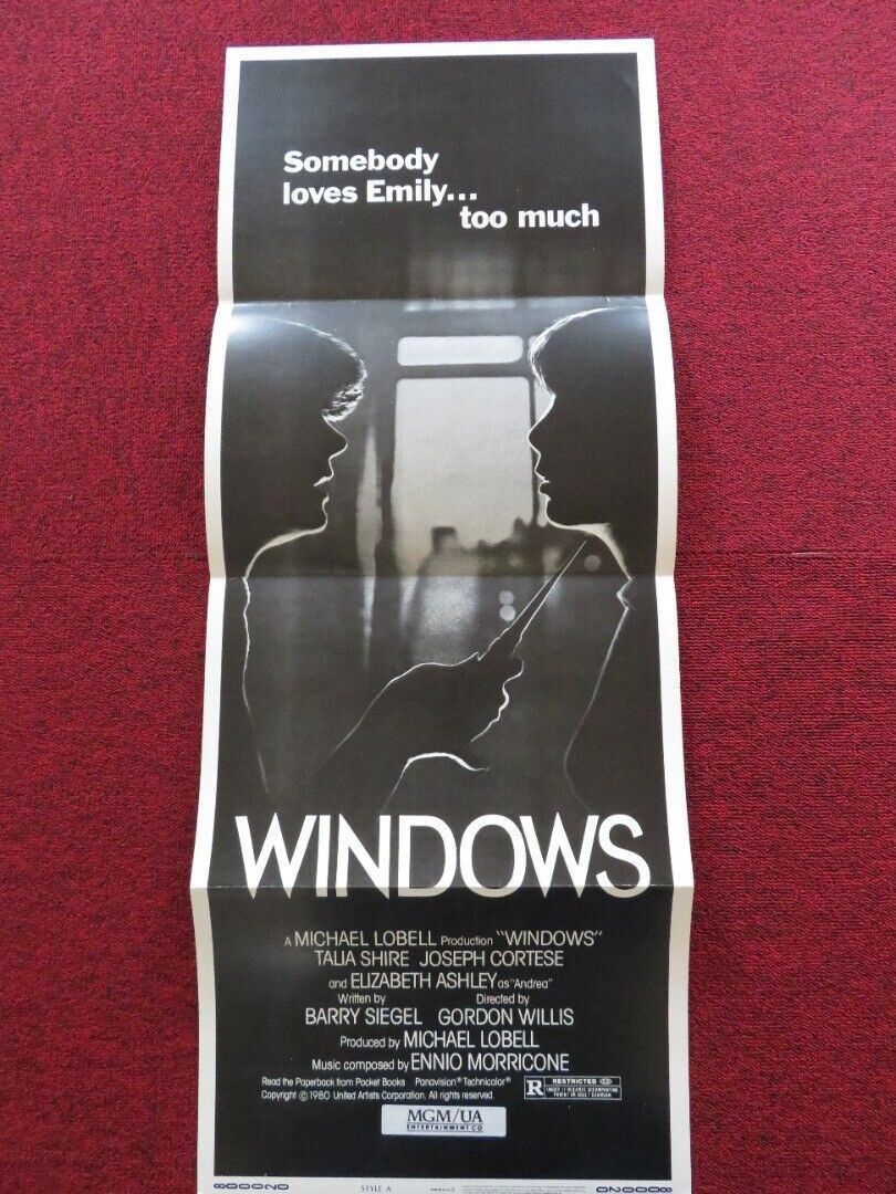 WINDOWS - STYLE A FOLDED US INSERT (14"x 36") POSTER TALIA SHIRE J. CORTESE 1980