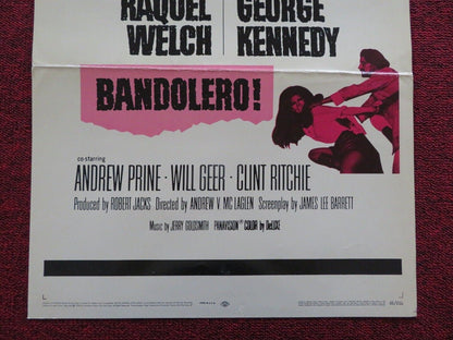 BANDOLERO FOLDED US INSERT (14"x 36") POSTER JAMES STEWART DEAN MARTIN 1968