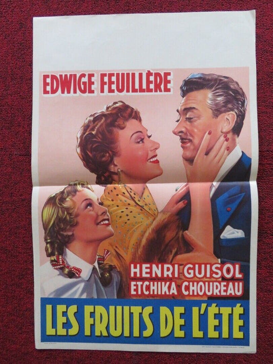 LES FRUITS DE L'ETE / FRUITS OF SUMMER FOLDED BELGIUM (21.5"x 14") POSTER 1955