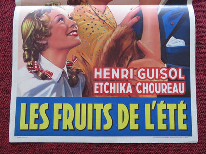 LES FRUITS DE L'ETE / FRUITS OF SUMMER FOLDED BELGIUM (21.5"x 14") POSTER 1955