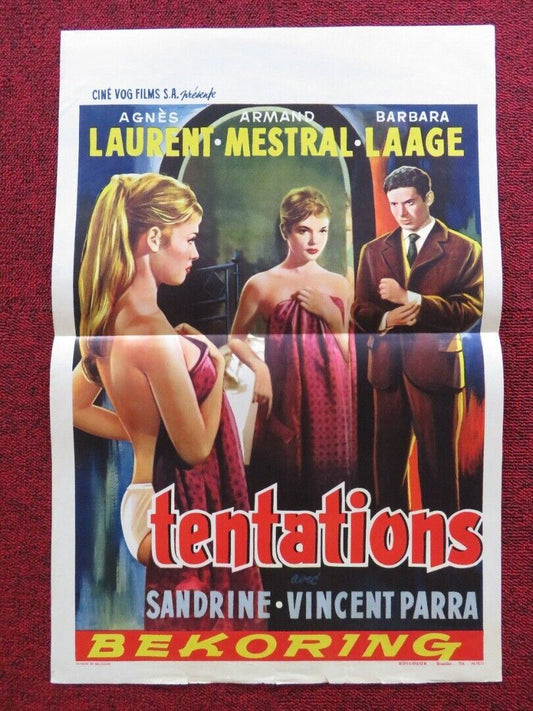 TENTATIONS FOLDED BELGIUM (21.5"x 14") POSTER AGNES LAURENT ARMAND MESTRAL 1959