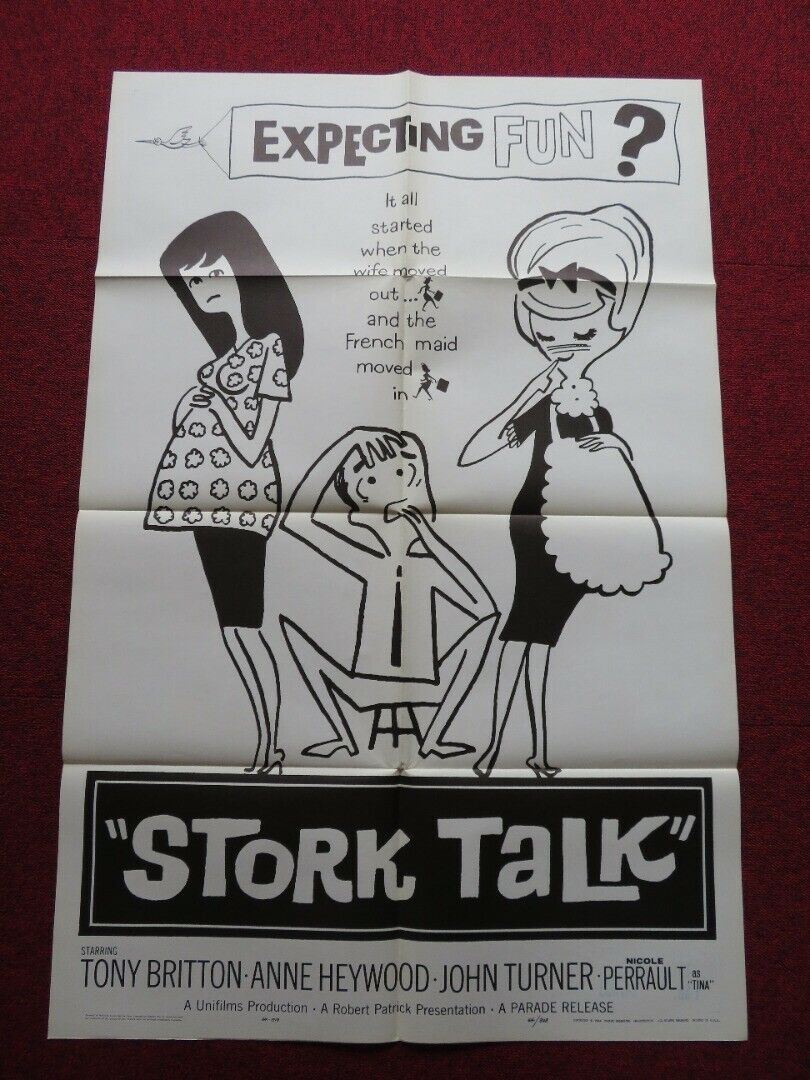 STORK TALK FOLDED US ONE SHEET POSTER TONY BRITTON ANNE HEYWOOD 1964