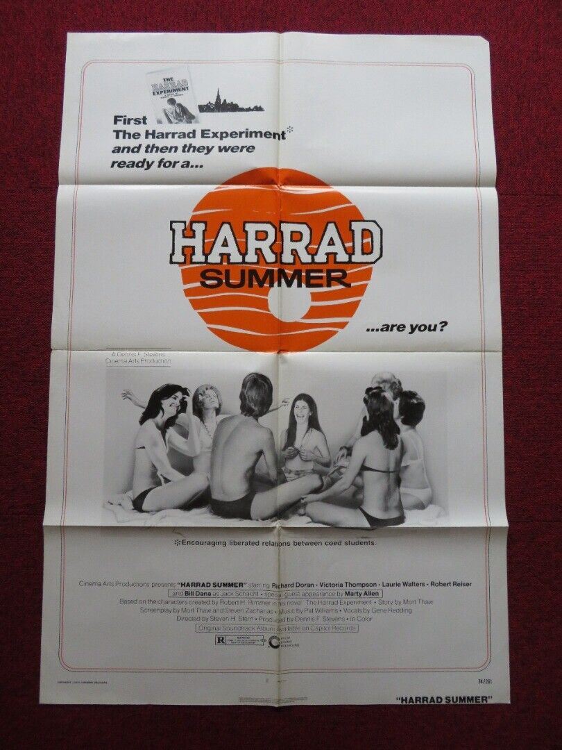 HARRAD SUMMER FOLDED US ONE SHEET POSTER RICHARD DORAN VICTORIA THOMPSON 1974