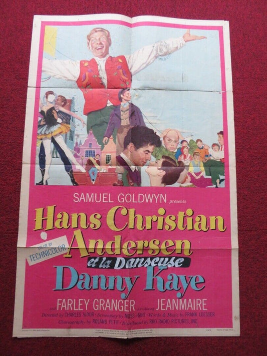 HANS CHRISTIAN ANDERSEN FOLDED US ONE SHEET POSTER DANNY KAYE FARLEY GRANGER '53