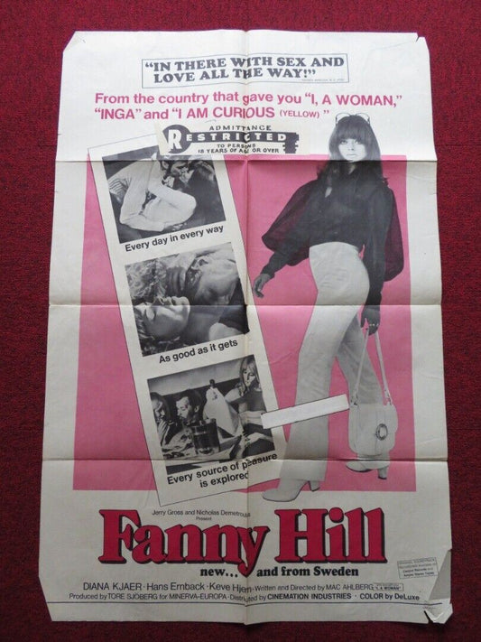 FANNY HILL FOLDED US ONE SHEET POSTER DIANA KJAER HANS ERNBACK 1968