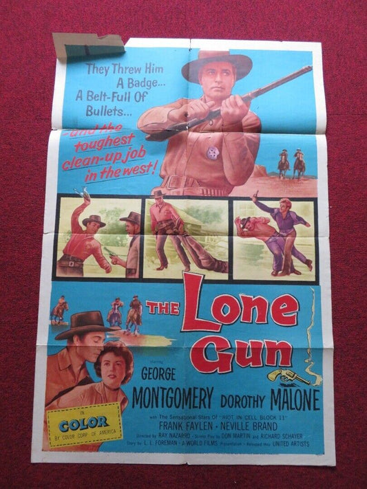 LONE GUN FOLDED US ONE SHEET POSTER GEORGE MONTGOMERY DOROTHY MALONE 1954