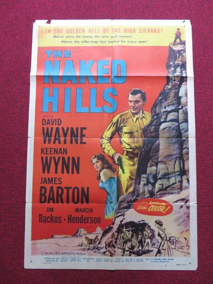 NAKED HILLS FOLDED US ONE SHEET POSTER DAVID WAYNE KEENAN WYNN 1956