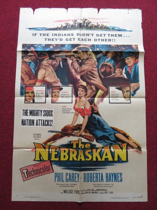 THE NEBRASKAN FOLDED US ONE SHEET POSTER PHILIP CAREY ROBERTA HAYNES 1953